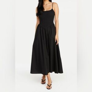 JustFab Black Maxi Dress with Smocked Bodice